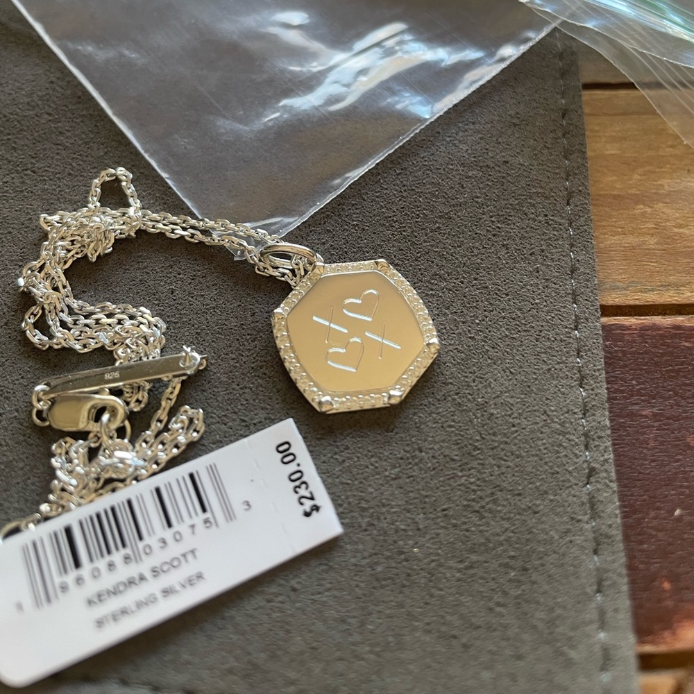 Kendra Scott Davis Luxe Charm Necklace Sterling Silver- NWT